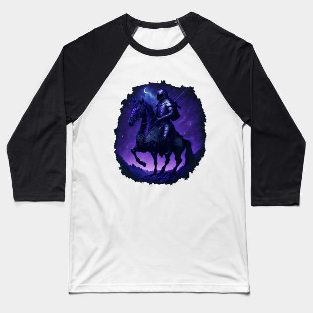 "Warrior of the Night: A Magical Warrior Embracing Splendor" Baseball T-Shirt by Hexen_3